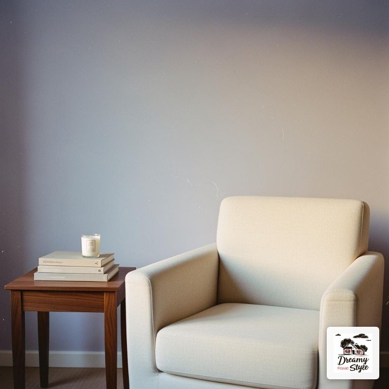 Pale Lavender + Warm Cream + Walnut Wood