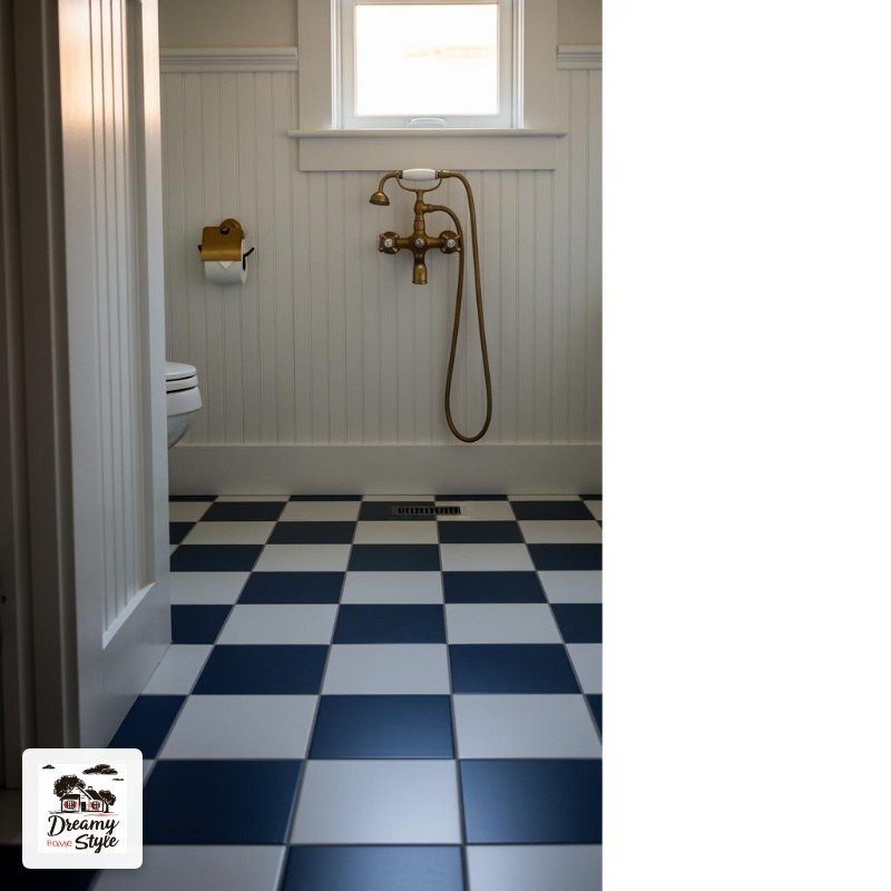 Navy and White Checkerboard for a Nautical-Adjacent Vibe