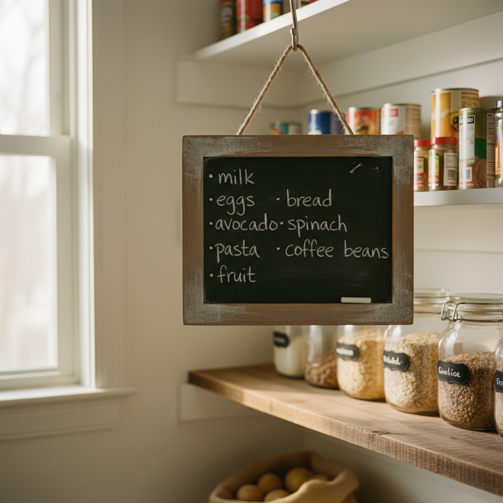 A Small Chalkboard or Whiteboard on the Wall