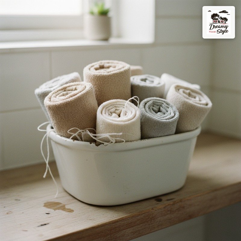 Rolling Towels Instead of Stacking Them