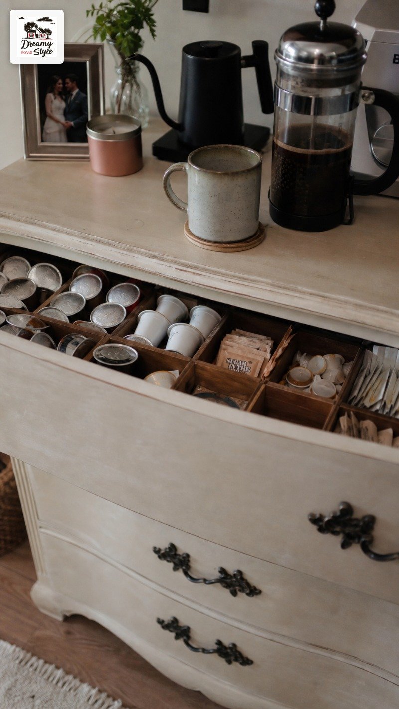 Using a Vintage Dresser as Your Coffee Bar Base