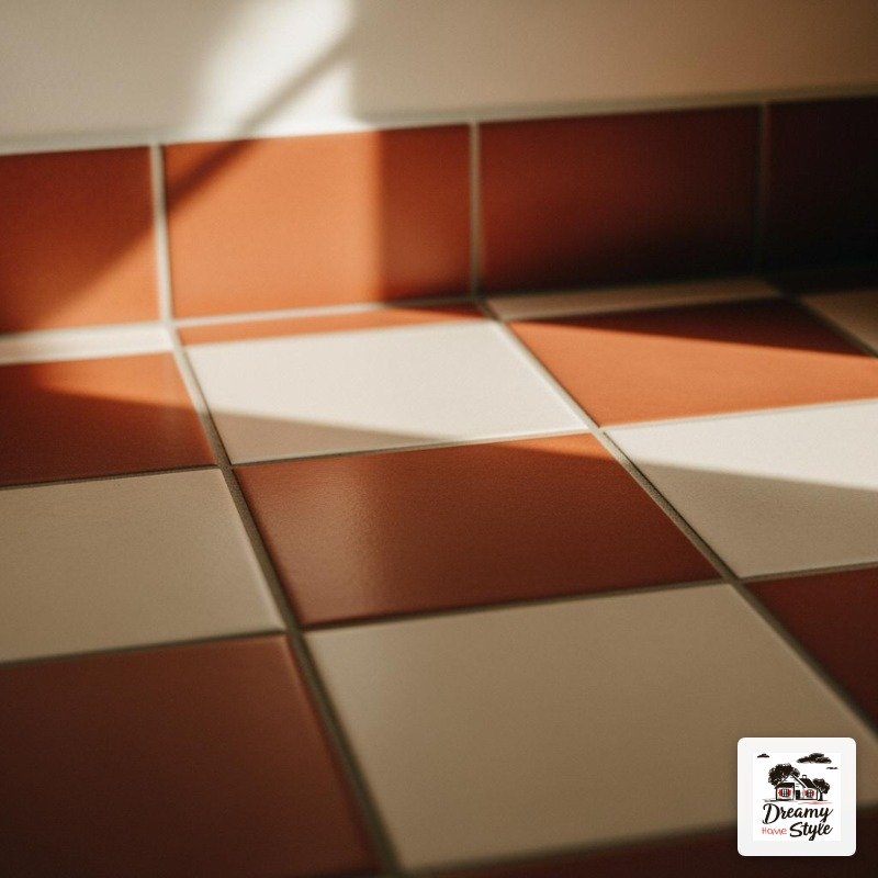 Warm Tones: Terracotta and Cream Checkerboard