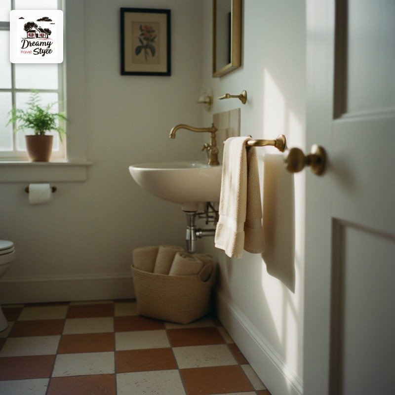Warm Tones: Terracotta and Cream Checkerboard
