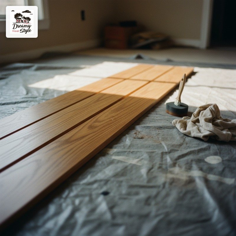Staining the Slats Before They Go Up