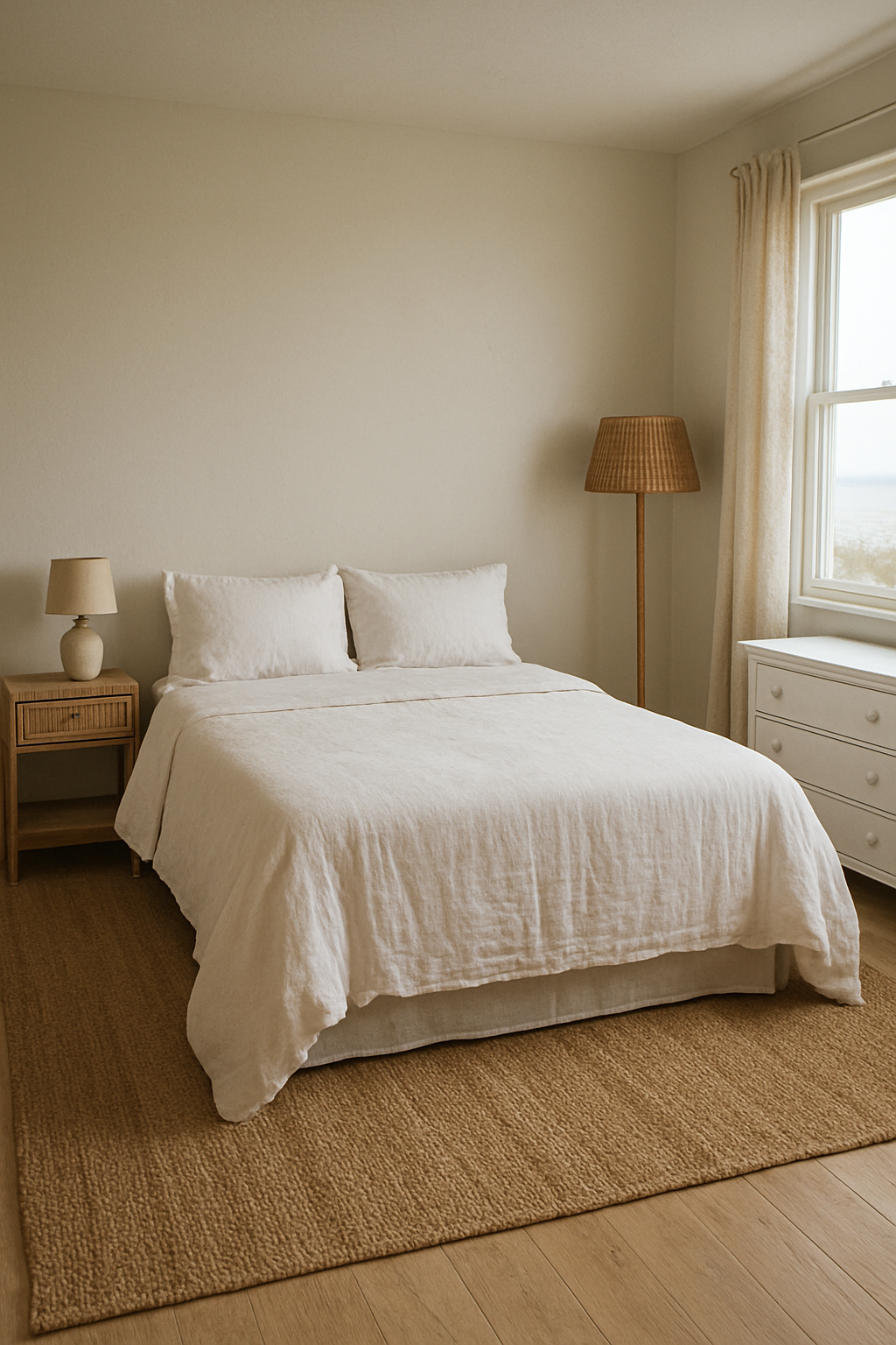 Coastal Bedroom Layout — a furnished plan to start from