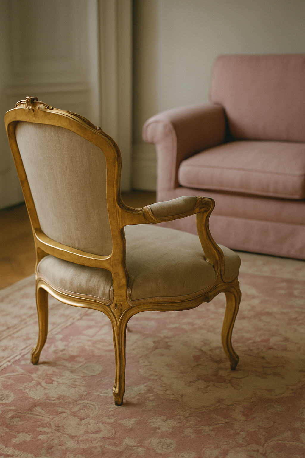 Bergère Chairs Face the Sofa or They're Just Decoration
