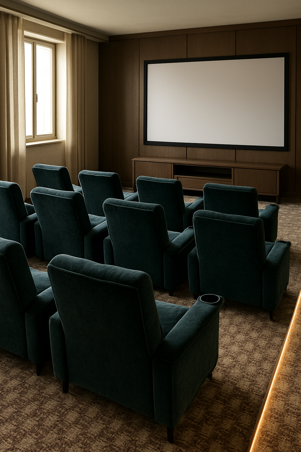 Home Theater Layout — a furnished plan to start from