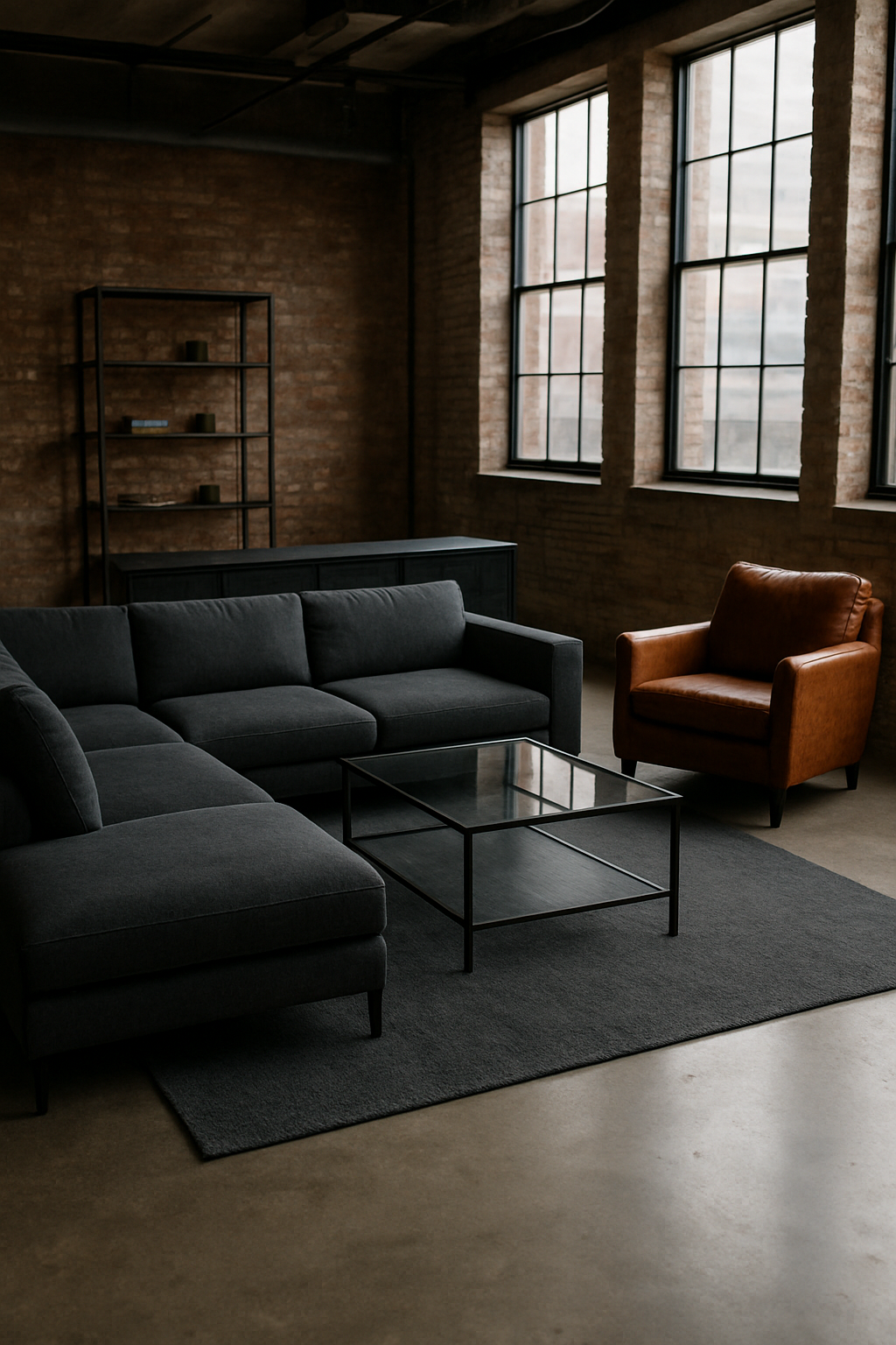 Industrial Loft Layout — a furnished plan to start from