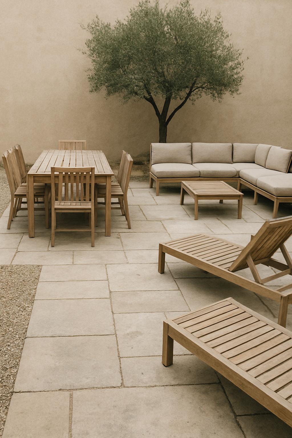 Outdoor Patio Layout — a furnished plan to start from