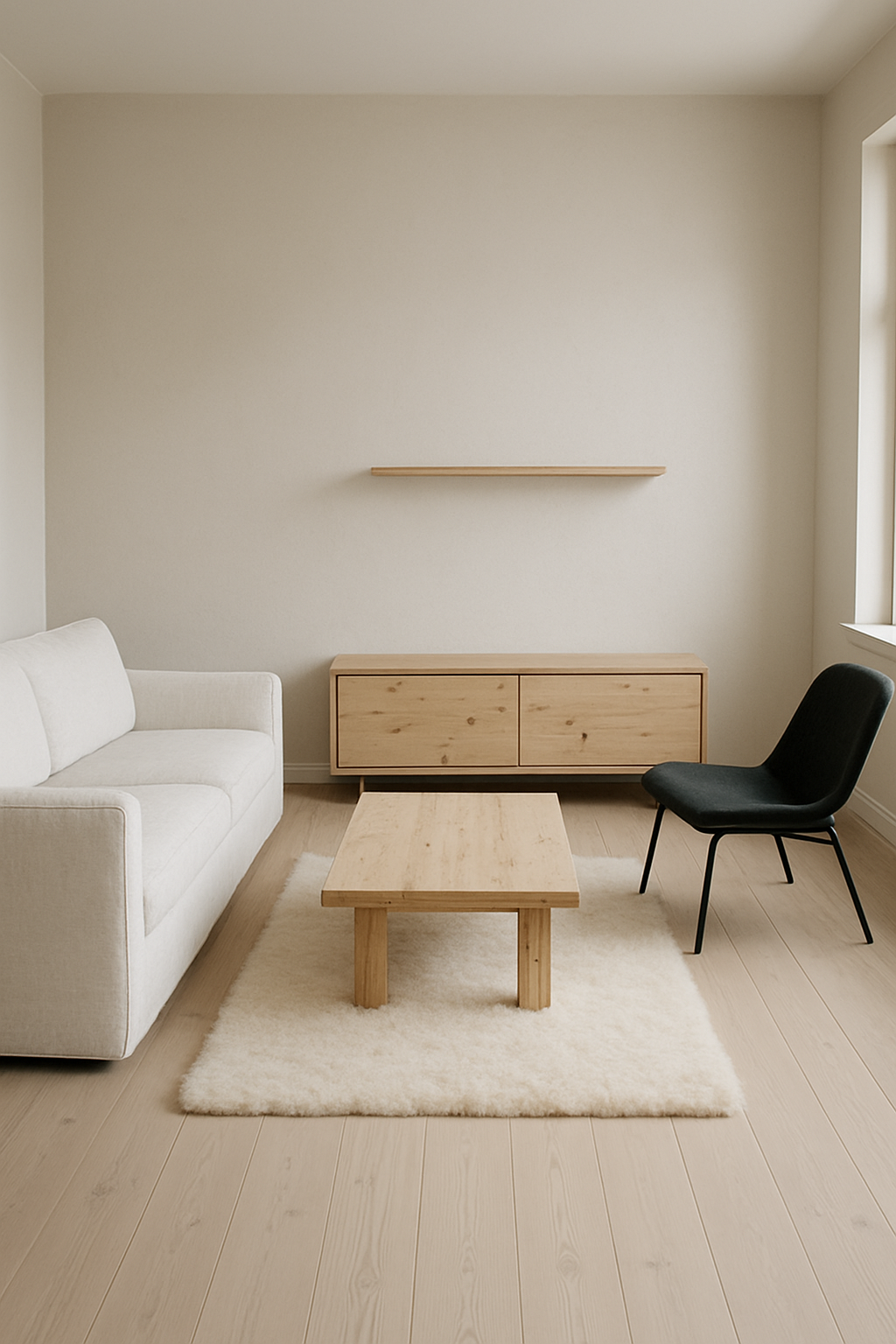 Scandinavian Minimalist Room Layout — a furnished plan to start from