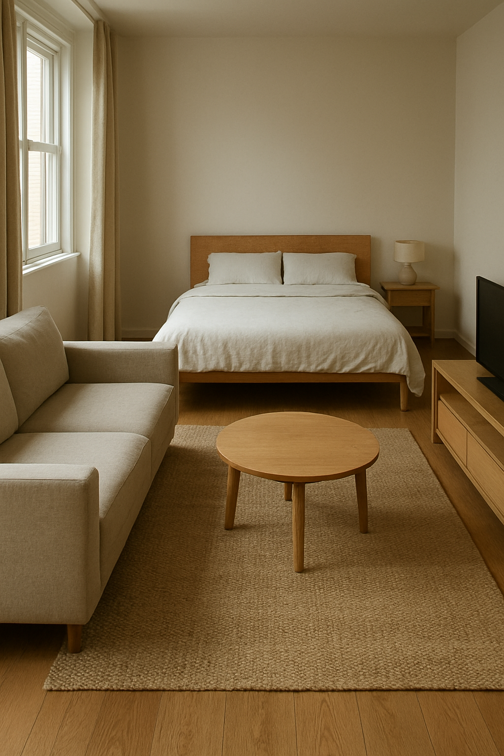 Studio Apartment Layout — a furnished plan to start from