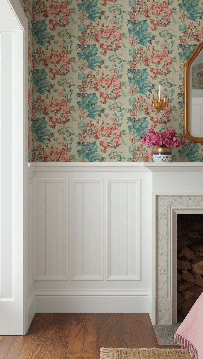 Wallpaper Above the Paneling