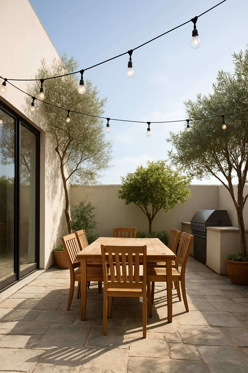 Hang the String Lights Over the Path, Not the Furniture