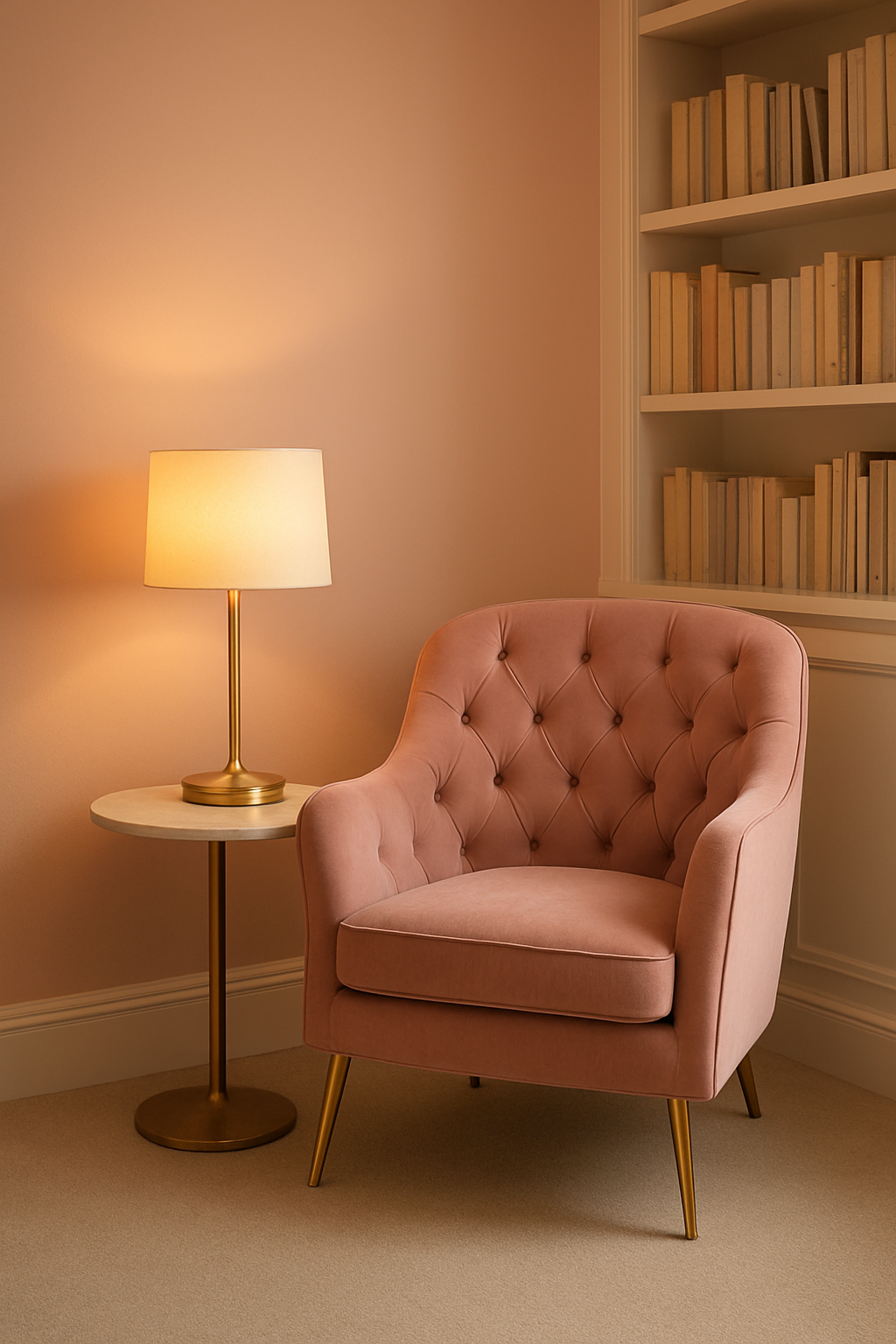 Light Pink Walls Can Carry Red, Navy or Even Teal Carpet
