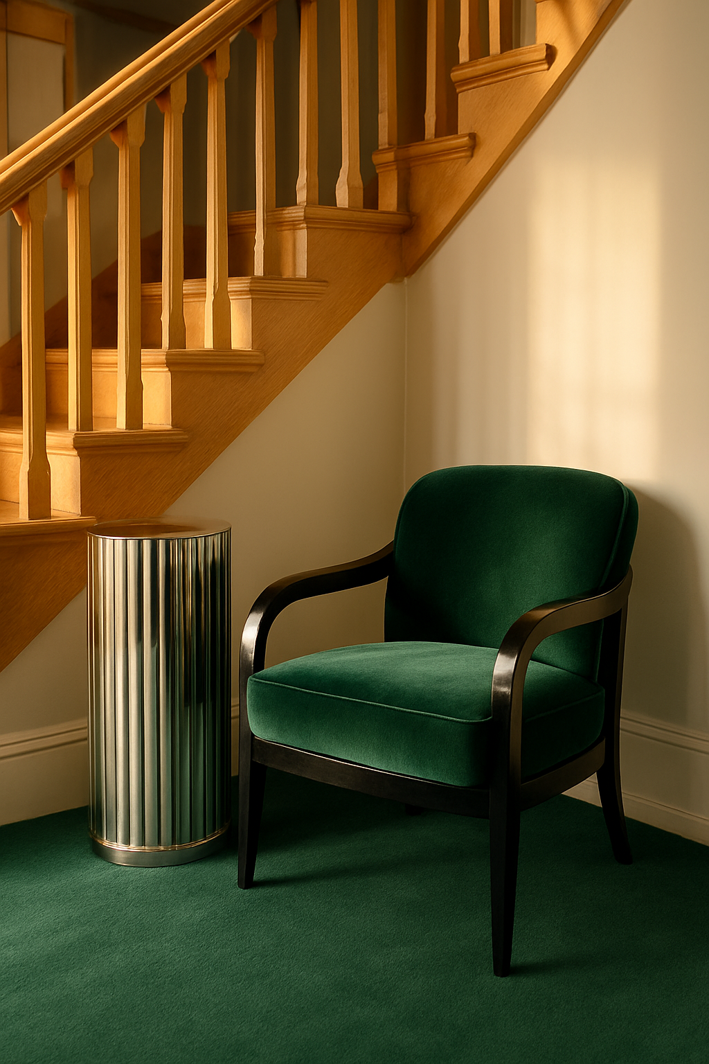 Oak Staircase Carpet: 17 Colors That Suit Wood Treads